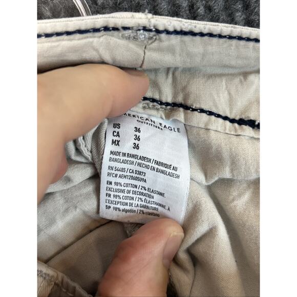 American Eagle Mens Chino Shorts Size 36 Tan Next Level Flex Mid Rise Casual - Picture 12 of 12